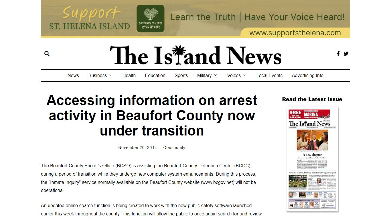 Accessing information on arrest activity in Beaufort County now under ...